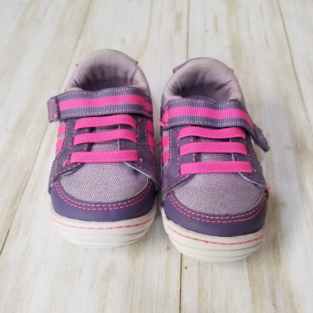 Striderite patsy purple and pink toddler shoes size 4